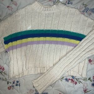 Striped sweater crop top